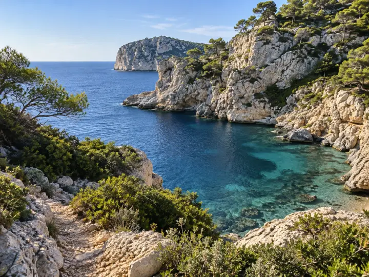 Limestone cliffs beside the sea